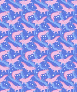 Fabric – Paintbrush Studios – Axolotls